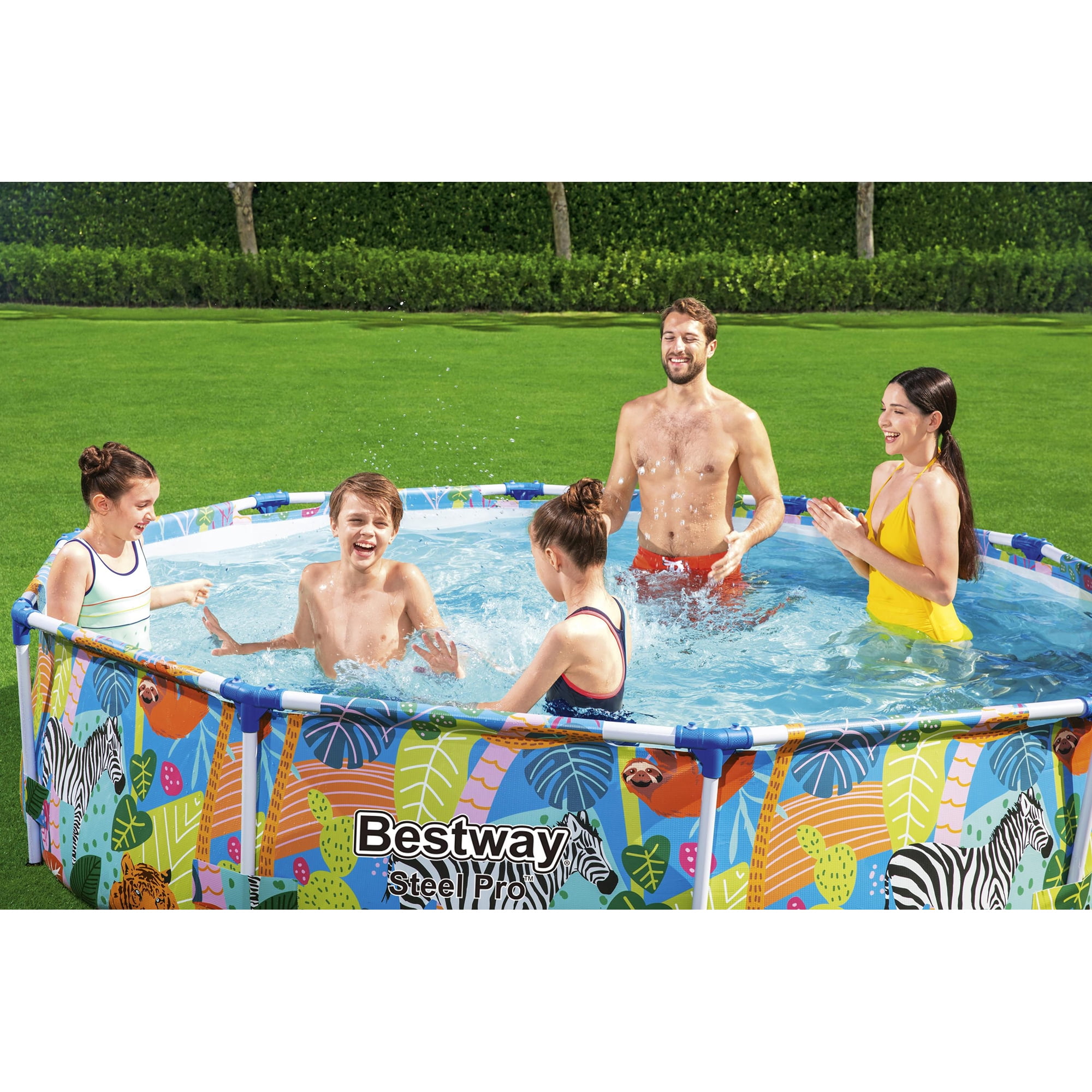 Bestway Steel Pro 10' x 26" Above Ground Swimming Pool with Animal Graphics