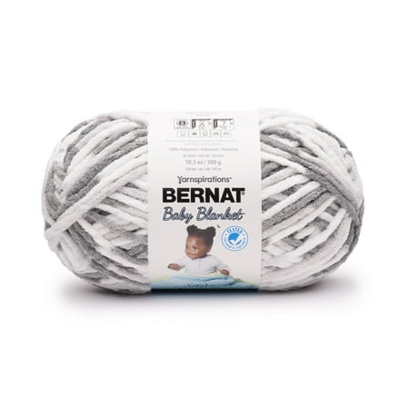Bernat® Baby blanket™ #6 Super Bulky Polyester Yarn, Dapple gray 10.5oz/300g 220 Yd (2pk)