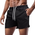 thumbnail image 1 of Men's Candy Color Board Shorts - Solid Color Lace-Up Beach Swim Trunks, Quick-Dry Nylon/Spandex Blend, 1 of 5