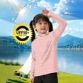 thumbnail image 5 of Riecok Boys Girls Rash Guard Shirt Long Sleeve Sun Protection Pullover Breathable Hooded Tops Hiking Workout Clothes Watermelon Red 160, 5 of 6