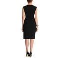 thumbnail image 3 of MODA NOVA Pencil Dress for Juniors Sleeveless Wrap V Neck Belted  Dresses, 3 of 5