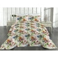 thumbnail image 2 of Ambesonne Floral Quilted Bedspread Set 3 Pcs, Flowers Wild Blooming Meadow, King, Pink Green and Blue Violet, 2 of 4