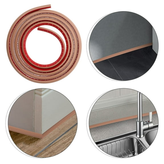 UPKOCH pvc Corner Counter Trim Molding Brown Quarter Round Self Adhesive Installation 1 Roll