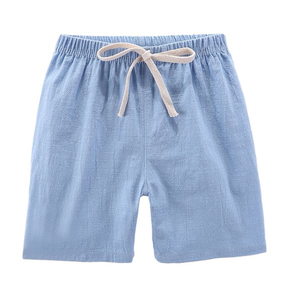 GYRATEDREAM Toddler Baby Boys Casual Cotton Shorts Kids Soft Breathable Elastic Waist Short Pants with Drawstring Children Solid Color Shorts for 2-11 Years