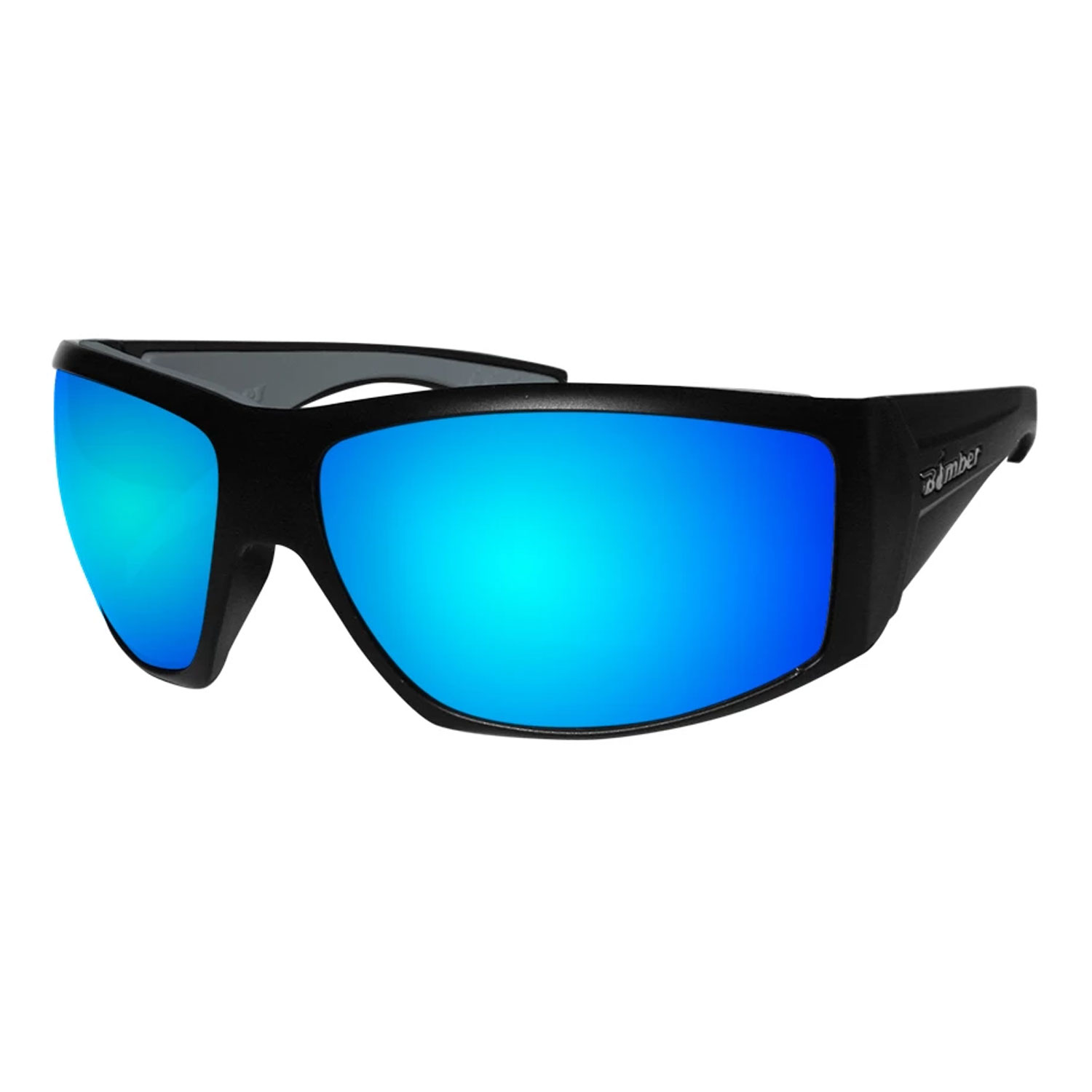 Bomber Sunglasses Ahi Bomb Matte Black Frm / Ice Blue Mirror ANSI Z87