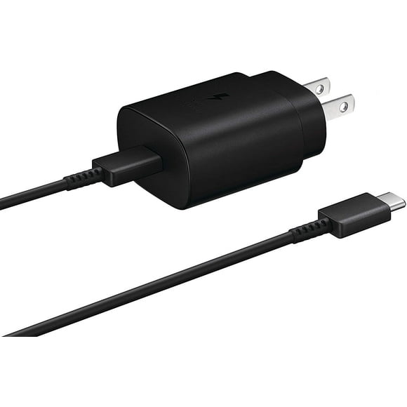 25W Samsung USB-C 3.0A Fast Charging Wall Charger Adapter & 1m Type-C Cable for Galaxy S9 S10 S20 Note 9 10 Plus, Black