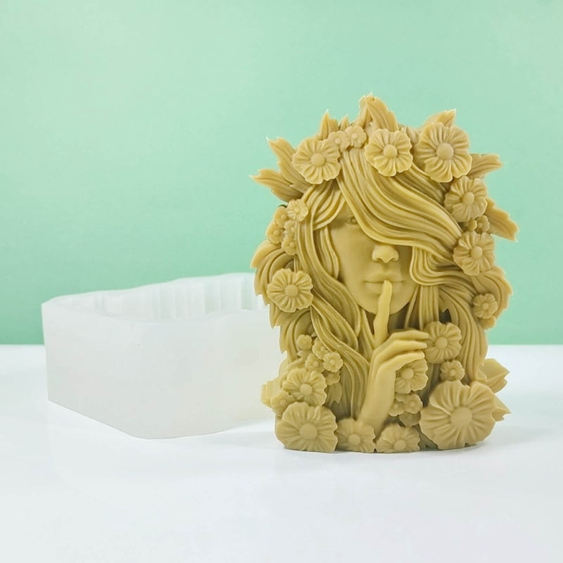 Zecic Silicone Candle Mold DIY Soap Resin Plaster Mould Goddess Chocolate Cake Making