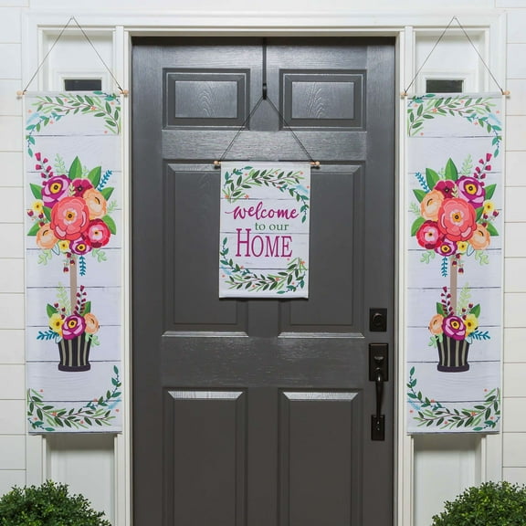 Welcome to Our Home Topiary Door Banner Kit