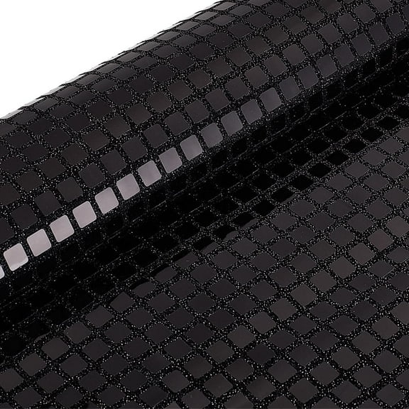 1.1Yards×51inch Square Tulle Sequin Fabric Black Metallic Foil Disco Ball Mirror Fabric Sequin Stage Decoration Fabric for Sewing Dress Craft Dance Costume Decor