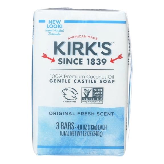 Kirk's Natural Castile Soap Original - 4 oz Each Pack of 3