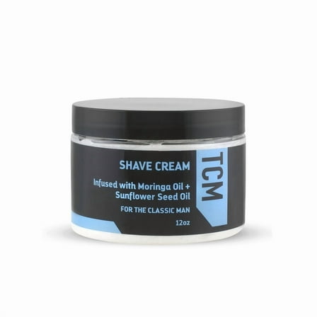 TCM Men's Irritation-Free Shaving Cream - Softening, Moisturizing with Natural Moringa and Sunflower Seed Oil, Fresh, 12 oz
