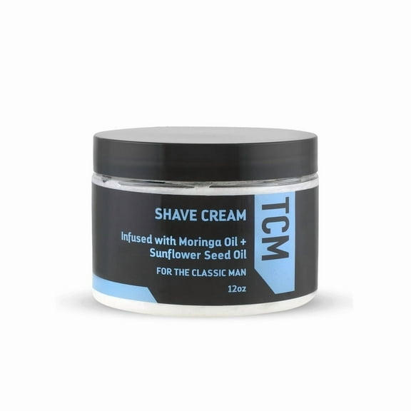 TCM Men's Irritation-Free Shaving Cream - Softening, Moisturizing with Natural Moringa and Sunflower Seed Oil, Fresh, 12 oz