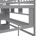 thumbnail image 3 of Full Size Loft Bed with Desk, Storage &amp; Staircase - Grey, Pine Wood Frame, 94"x57", Bedroom Space Saver, Study Area, American Design, 3 of 23