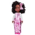 thumbnail image 1 of 14in Reborn Baby Dolls African Black Skin Girl Doll Fashionable Child Toys GiftQ14‑50 Bright Pink, 1 of 4