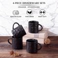 thumbnail image 4 of Onader 14OZ Coffee Mugs Set of 4, Stoneware Tea Cup Set with Handle, Premium Glaze Cups for Latte/Cocoa/Cappuccino, Dishwasher & Microwave Safe - Matte Black, 4 of 7