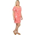 thumbnail image 3 of INGEAR Women’s Beach Swimsuit Cover Up, Short Cotton Shift Dress with Pockets, Pink ,2XL, 3 of 7