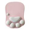 Almohadillas Para Ratones Alfombrilla antideslizante para ratón con pata de gato, reposamuñecas de silicona, alfombrilla para ratones (rosa)