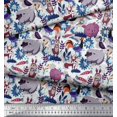 thumbnail image 3 of Soimoi Crepe Silk Fabric Floral,Bird & Animal Cartoon Decor Fabric Printed Yard 42 Inch Wide, 3 of 3