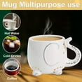 thumbnail image 5 of Votum Large Cute Handmade Elephant Mug - White Ceramic Coffee Cup, 18.6 oz., 5 of 6