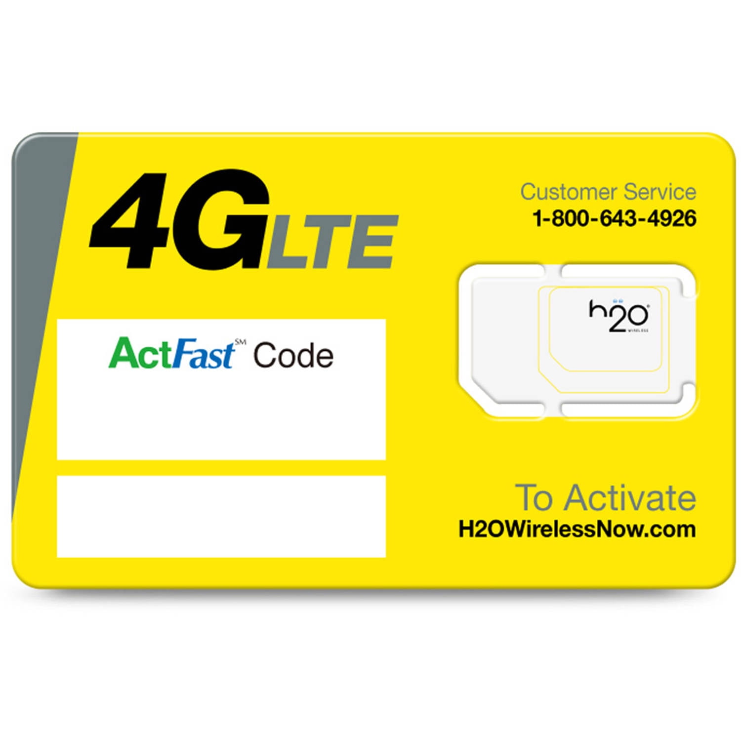 h2o Wireless Smart SIM Starter Kit 3-in-1 GSM SIM Card