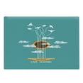 thumbnail image 1 of Guitar Cutting Board, Abstract Music Themed with Birds on Strings and Clouds Illustration, Decorative Tempered Glass Cutting and Serving Board, Large Size, Turquoise Marigold White, by Ambesonne, 1 of 1
