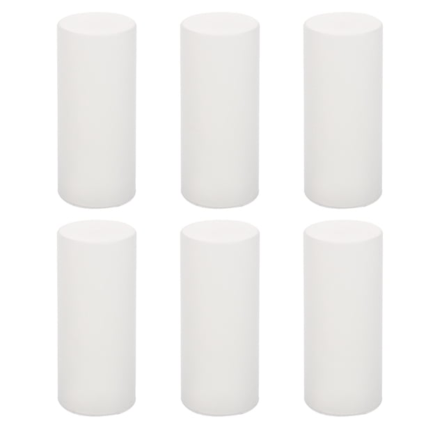 6 unids Diseño simple Cilíndrica de plástico Cubiertas de la vela de las cubiertas de las tonos de la vela (blanco)