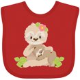 thumbnail image 3 of Inktastic Sloth Mom with Baby Sloth and Flowers Boys or Girls Baby Bib, 3 of 4