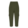 thumbnail image 5 of Kctiaxy Men's Cargo Shorts Solid Color Elastic Waist Capri Pants Casual Hiking Running Knee Length Long Shorts with Side Pockets, 5 of 8