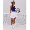 thumbnail image 4 of Pantalones de tenis PINSPARK blancos para mujer con bolsillo en cintura alta, 4 of 6