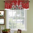 thumbnail image 3 of Red Gnomes Christmas Curtain Valances for Windows, Kitchen Valance Window Treatments Panel 2 Pack, Xmas Ball Gifts Snowflake Rod Pocket Short Curtains for Bathroom Bedroom 42 x 12 Inch, 3 of 8