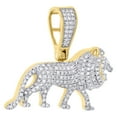 thumbnail image 2 of 10K Yellow Gold Real Diamond Walking Lion Full Body Pendant 0.90" Charm 0.30 CT., 2 of 6