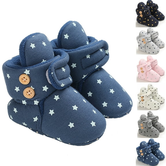 Actoyo Infant Boots Winter Baby Girl Boy Shoes Soft Sole Anti-Slip Toddler Snow Warm Prewalker Newborn Boots Light 12-18 Months