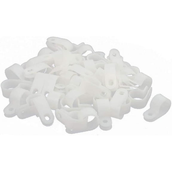50 Pcs creamy-white Nylon R-Type Cable Clamp 5/8" for Cables Tubings Wires(Morsetto per cavi R-Type in nylon bianco da 50 pezzi da 5/8' per cavi di tubi