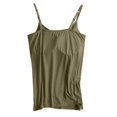 thumbnail image 4 of Shelf Bra Tank Tops Women Camisole Adjustable Spaghetti Strap Summer Tops for Women Army Green XL, 4 of 4