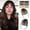 Dark Brown, variant on Clip in Bangs for Women 100% Human Hair Extensions Wispy Bangs Fringe with Hairpieces Air Bangs Flat Bangs Clip Curved Bangs for Daily Wear