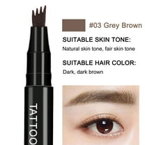Hauiodp Microblade Brow Pen,4-Tip Microblade Brow Pen,Liquid Water Eyebrow Pencil 3D Simulation, Eyebrow Color Rendering, Natural Sweat Eyebrow Pencil, Four Colors