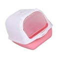 thumbnail image 4 of facefd Pet Litter Tray Enclosed Potty Toilet Small Animals Hooded Cat Litter Box Pink, 4 of 7