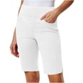 thumbnail image 2 of Lightweight Shorts Men Women’s Twill Bermuda Shorts, Stretch High Waist Pull on Hiking Shorts, Summer Casual Outdoor Workout Sport Bottoms White 3XL, 2 of 9