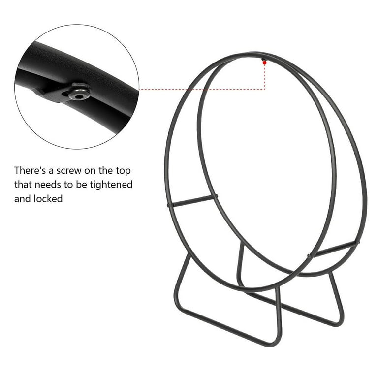Zimtown 24 Inch Steel Firewood Log Hoop Rack Round Wood Storage Holder Zimtown 24 Inch Steel Firewood Log Hoop Rack Round Wood Storage Holder