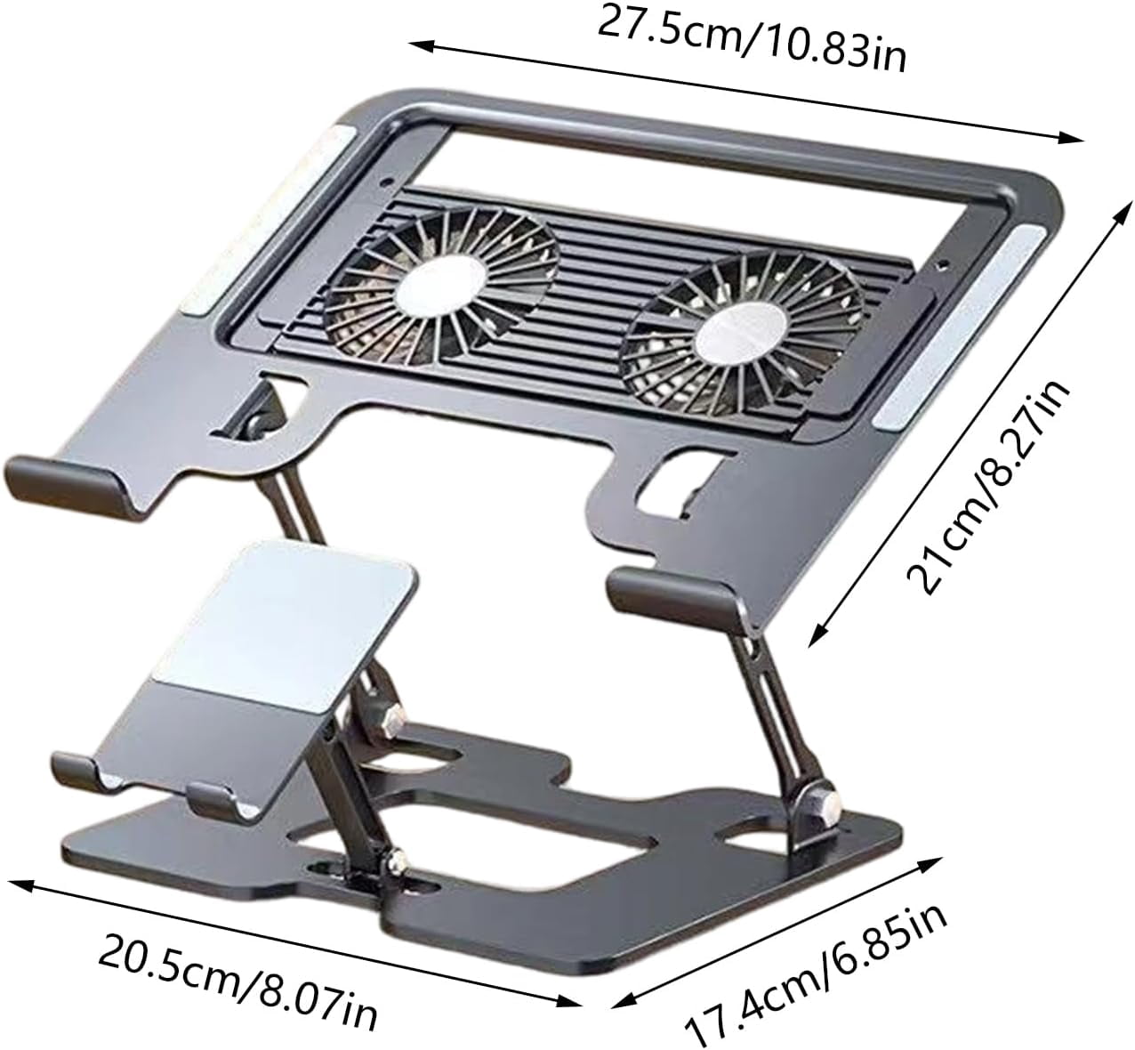 Two-in-one cooling bracket for notebook computers and mobile phones, USB power supply, silent game book with fan, air-cooled, anti-scalding, adjustable height and