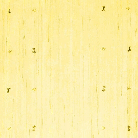 Ahgly Company Indoor Square Solid Yellow Modern Area Rugs, 6' Square