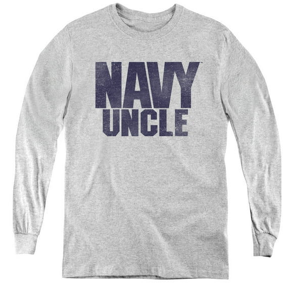Navy Uncle Youth Long Sleeve T-Shirt Tee Athletic Heather