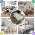 thumbnail image 4 of Beige Halloween Pumpkin Skull Bat Pattern Rectangle Tablecloth 60"x84",Waterproof Polyester Rectangle Table Cloth, Wipeable Spillproof Polyester Tablecloth for Dining, Camping, Indoor and Outdoor, 4 of 5