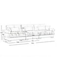 thumbnail image 2 of Extra Large 3-Seater Modern Velvet Sofa - Cream Color, Soft Vintage Fabric with Oversized Seat and Back Support, Includes Waist and Throw Pillows, 2 of 8