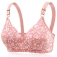 thumbnail image 2 of Yutgune Womens Bras Soft Wireless Full Coverage Everyday Support Bra Floral Print, 2 of 9