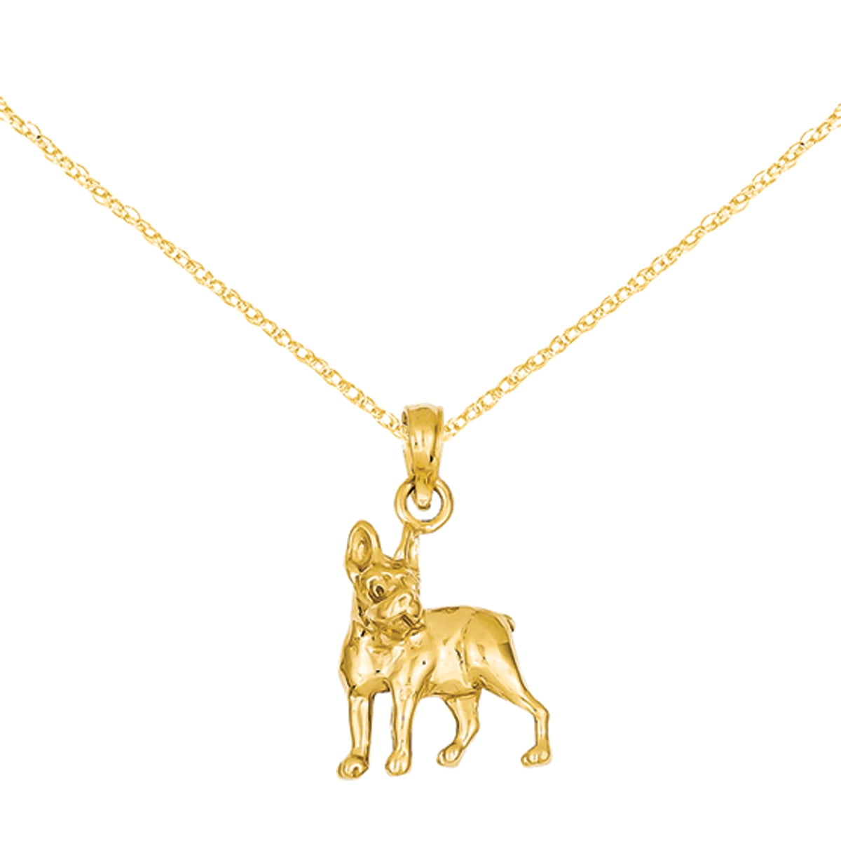 Boston Terrier Jewelry Gold Full Body Pendant 