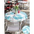 thumbnail image 5 of Outdoor Tablecloth with Umbrella Hole for Patio/Picnic/Party/Camping, Cyan Blue Leaves Waterproof Table Cloth Round Cover Washable, Summer Farmhouse Botanical Boho Branch (Dia 60"), 5 of 9