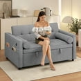 thumbnail image 2 of HOMCOM Canapé-Lit, Divan-Lit Escamotable avec USB‐A+C, Revêtement en Lin, 2 of 10