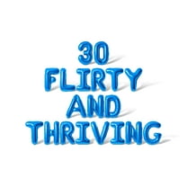 Letter Balloons - 30 FLIRTY AND THRIVING 16" Inch Alphabet Letters Foil Mylar Balloon Birthday Party Banner (Blue)