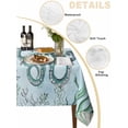 thumbnail image 2 of Coastal Octopus Table Cloth, Cyan Nautical Fish Shells Seaweeds Waterproof Tablecloth for Rectangle Tables, Reusable Washable Fabric Table Cover for Restaurant Kitchen Dining Tables 52"x70", 2 of 6